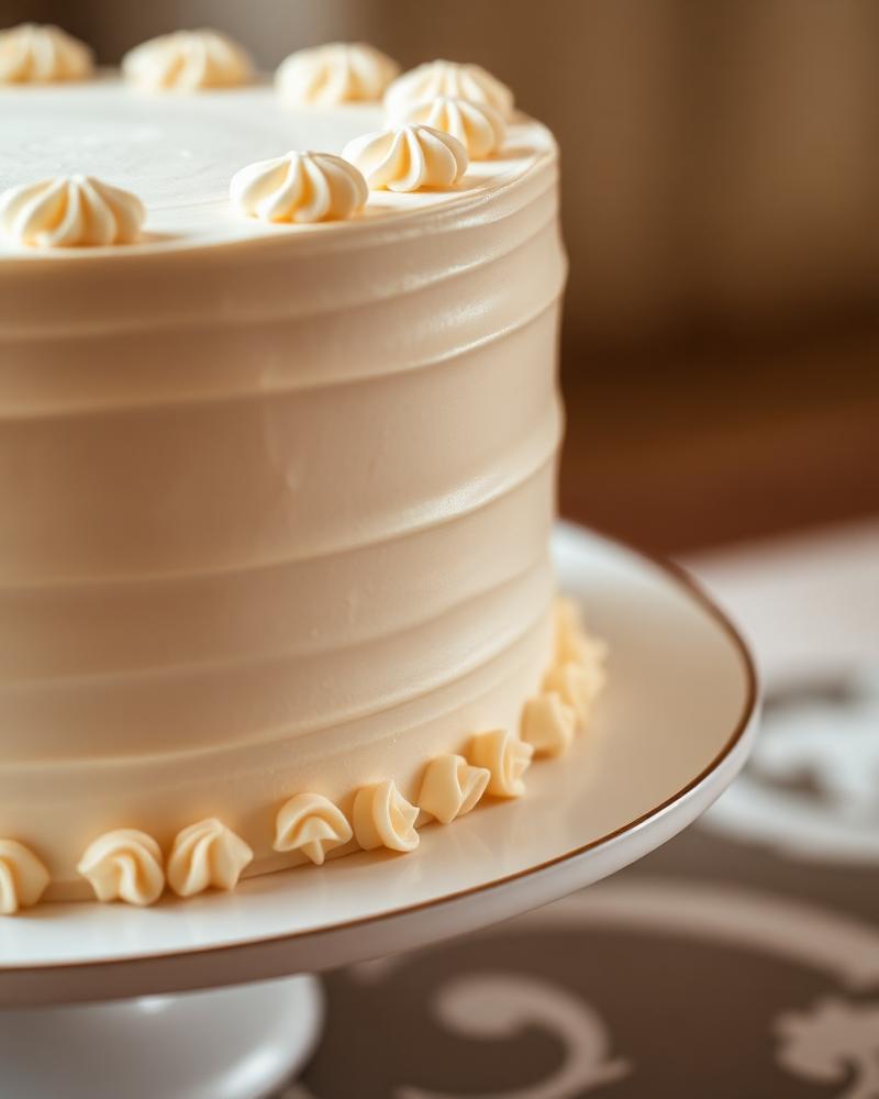 Artisan cream cake with gold leaf