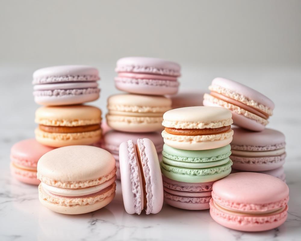 Pastel macarons arrangement