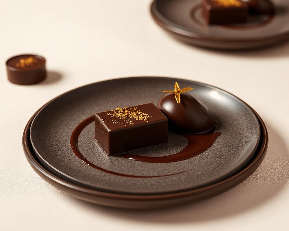 Chocolate dessert with berries